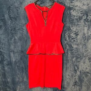 Allen B. By Allen Schwartz Knee Length Red Plum Fit flare Dress Woman’s Size S
